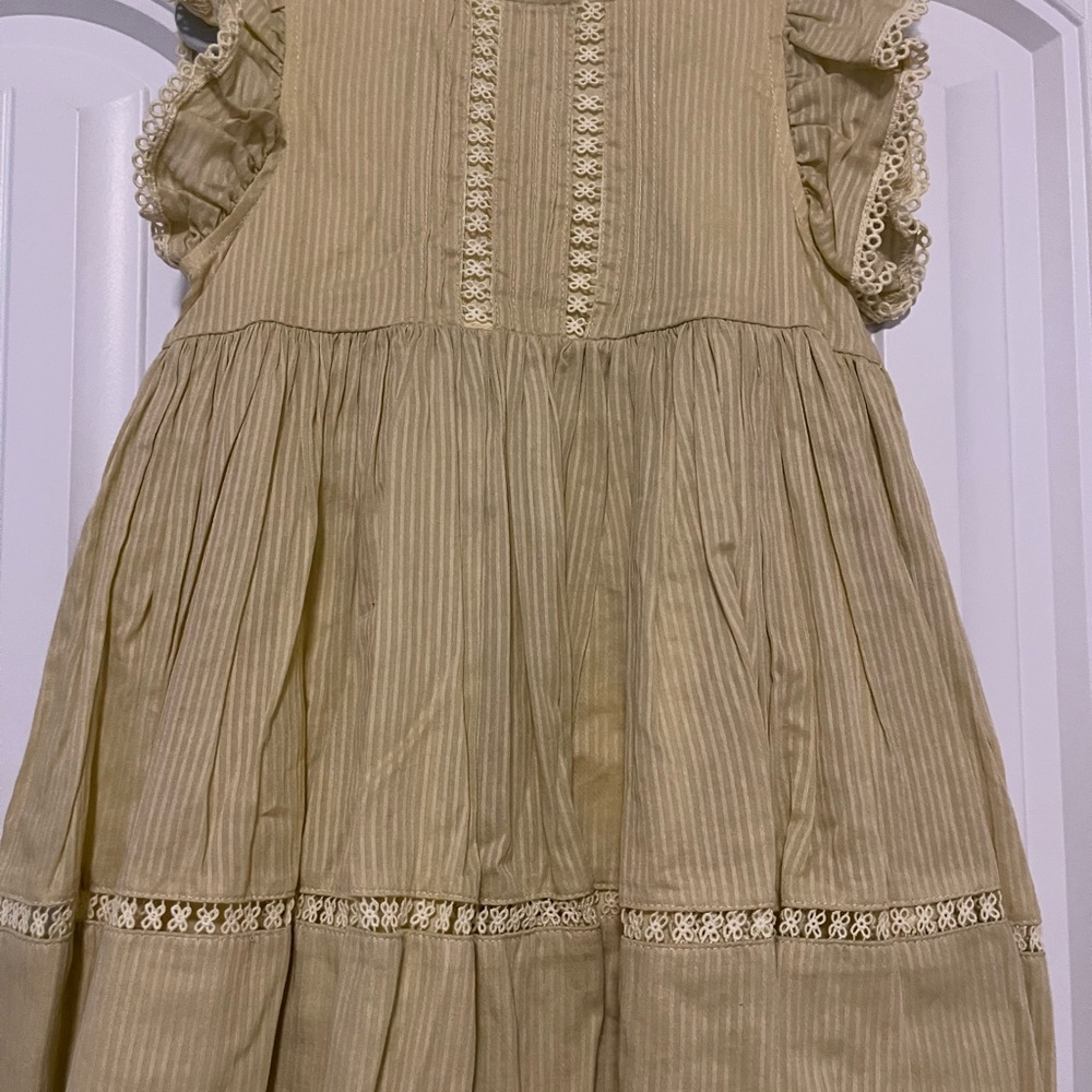 Noralee Isla Dress in lemon with Lace Accents. Size 2Y